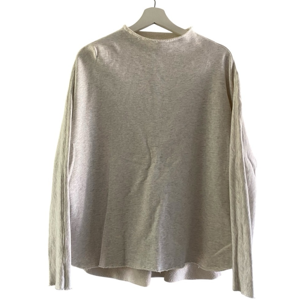 frank & eileen Effie Long Sleeve Funnel Neck Capelet LAB518TF Gray Cream Small